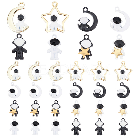   32Pcs 8 Style Alloy Enamel Pendants FIND-PH0006-25-1