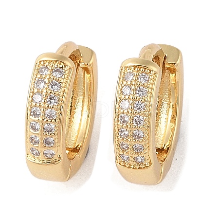 Rack Plating Brass Micro Pave Clear Cubic Zirconia Hoop Earrings for Women EJEW-G394-08C-G-1