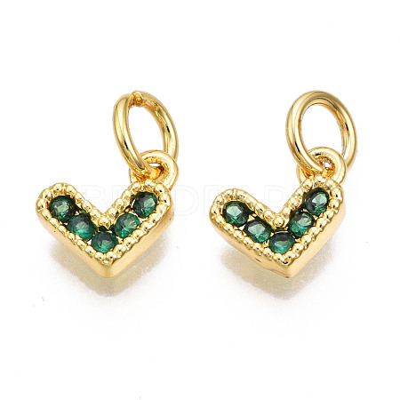 Brass Micro Pave Cubic Zirconia Charms KK-N227-33G-03-NF-1