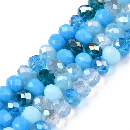 Electroplate Glass Beads Strands X-EGLA-N002-12E-1