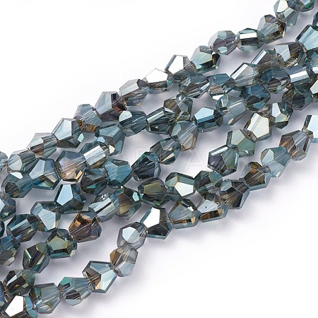 Electroplate Glass Beads Strands EGLA-F144-FR02-B-1