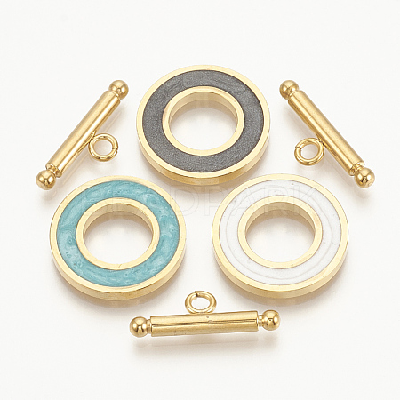 201 Stainless Steel Toggle Clasps STAS-T037-06-G-1