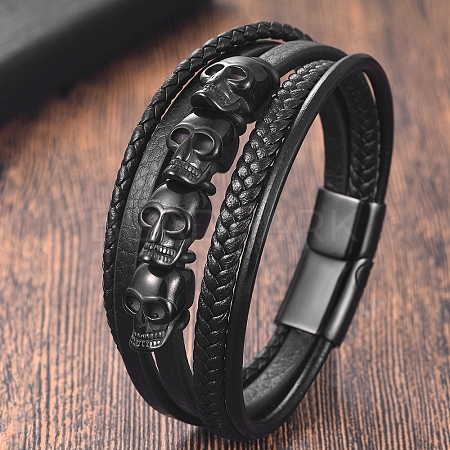 Imitation Leather Multi-strand Bracelets PW-WGE2E99-01-1