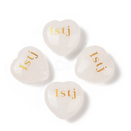 Natural Quartz Crystal Heart Engraving MBTI Figurines Statues for Home Office Desk Decorations G-K353-05A-1