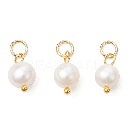 Natural Cultured Freshwater Pearl Two Sides Polished Charms PALLOY-JF04036-01-1