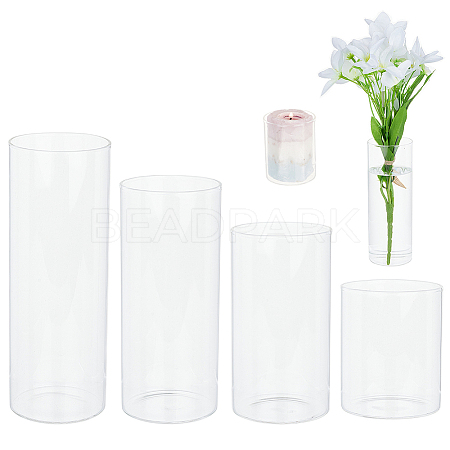 4Pcs 4 Styles Column Glass Vase Ornaments GLAA-BC0001-23-1