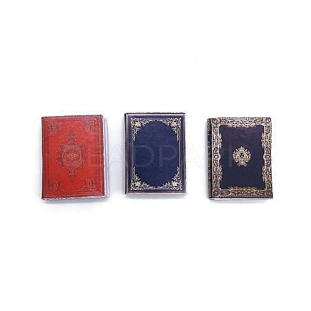 3Pcs Paper Book Miniature Ornaments PW-WG81641-01-1
