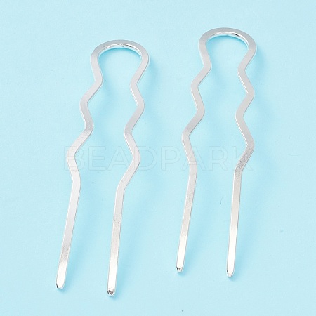 Rack Plating Brass Hair Forks OHAR-C004-01S-1