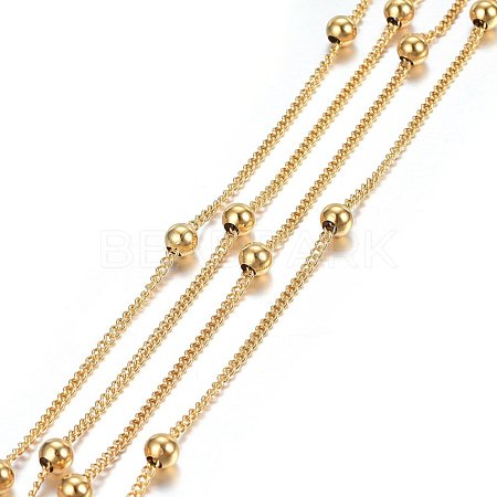 3.28 Feet Ion Plating(IP) 304 Stainless Steel Twisted Chains/Curb Chains X-CHS-H024-01G-A-1