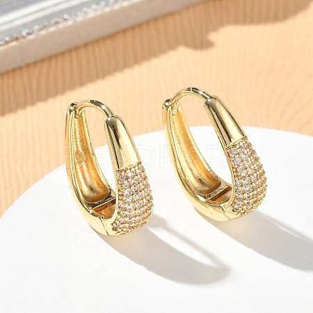 Brass Micro Pave Cubic Zirconia Hoop Earrings KK-CBA30C7-01G-1