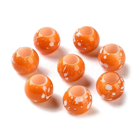 Spray Painted ABS Plastic European Beads KY-G033-01B-09-1