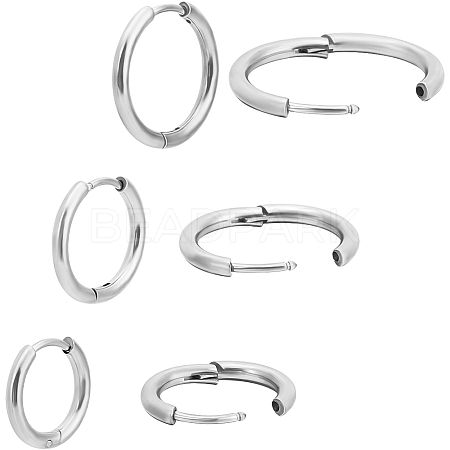 24Pcs 3 Styles 316L Surgical Stainless Steel Huggie Hoop Earrings for Girl Women EJEW-BBC0001-43-1