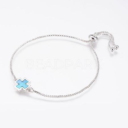 Long-Lasting Plated Adjustable Brass Slider Bracelets LS-BJEW-P165-02A-1