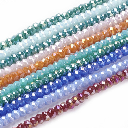 Electroplate Glass Beads Strands EGLA-A044-P4mm-BM-1