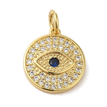 Brass Micro Pave Clear Cubic Zirconia Pendants KK-R162-005A-G-1