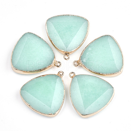 Electroplate Natural  Amazonite Pendants X-G-S344-14E-1