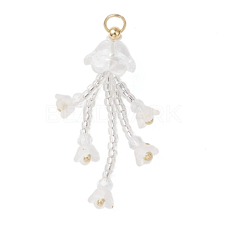 Glass Seed Beaded Pendants PALLOY-MZ01230-02-1