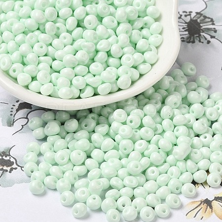 6/0 Opaque Baking Paint Glass Seed Beads SEED-M012-02A-15-1