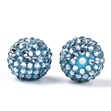 Transparent Resin Rhinestone Graduated Beads RESI-S314-18x20-02-1
