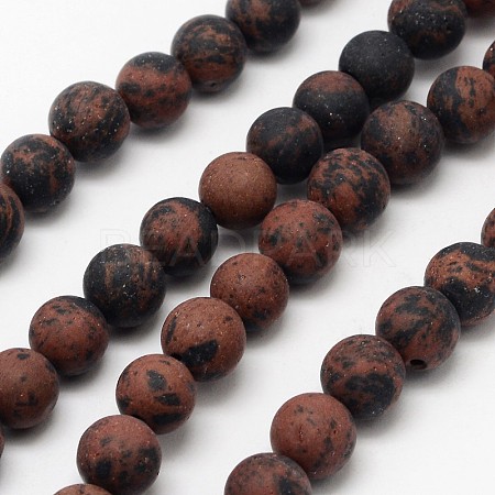 Natural Mahogany Obsidian Beads Strands G-D681-4mm-1