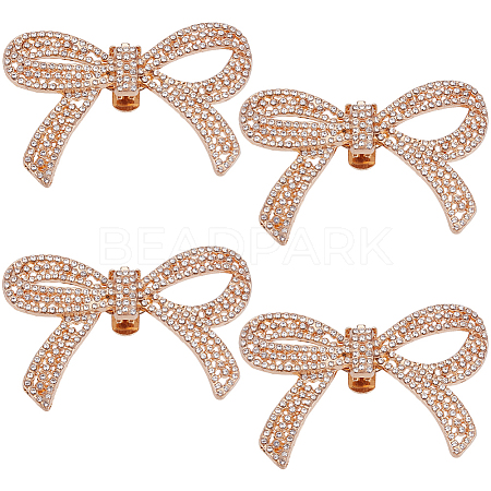 4Pcs Alloy Rhinestone Shoe Decoration AJEW-GF0009-29KCG-1
