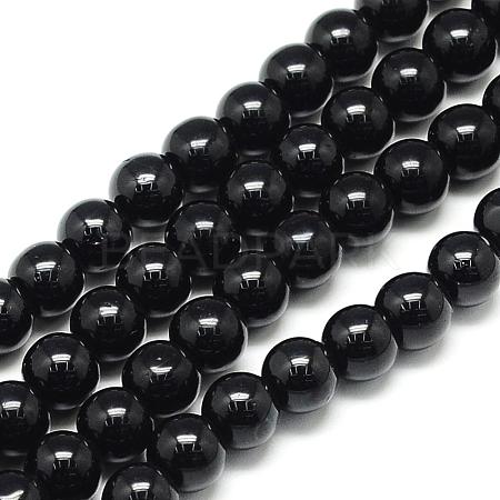 Natural Black Tourmaline Beads Strands G-S150-30-6mm-1