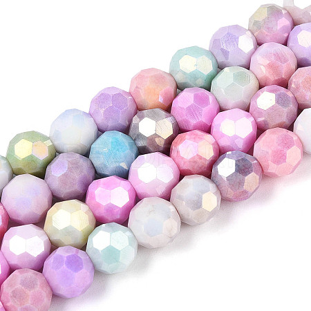 Anti-Tarnish Electroplate Glass Beads Strands EGLA-T021-8mm-15-14-1