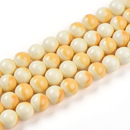 Baking Paint Glass Beads Strands DGLA-N012-8mm-03-1