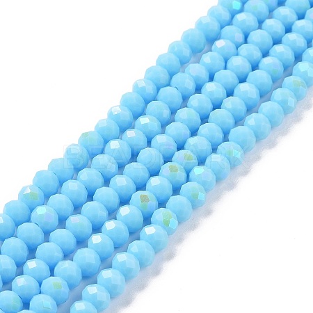 Electroplate Opaque Solid Color Glass Beads Strands X1-EGLA-A034-P8mm-L11-1