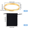 1Pc Stainless Steel Grooved Bangles STAS-UN0042-51G-3