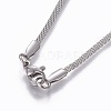 304 Stainless Steel Mesh Chain Necklaces NJEW-P248-04P-2