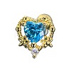 Brass Pave Dodger Blue Cubic Zirconia Cartilage Earrings FS-WGEDAE7-12-2