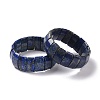 Natural Lapis Lazuli Rectangle Beaded Stretch Bracelet BJEW-P270-02-1