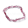 Natural Strawberry Quartz Bead Stretch Bracelets BJEW-K213-08-2