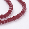 Faceted Imitation Jade Glass Rondelle Beads Strands X-GLAA-F003-A03-3