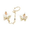 Butterfly Cubic Zirconia Asymmetrical Earrings EJEW-K088-03G-2
