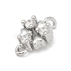 Brass Micro Pave Clear Cubic Zirconia Connector Charms KK-Z094-08P-01-2