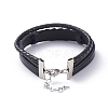 Unisex Retro Leather Cord Multi-strand Bracelets BJEW-JB04862-5
