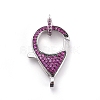 Brass Micro Pave Cubic Zirconia Lobster Claw Clasps ZIRC-K081-95P-03-1