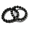 Grade A Natural Eagle Eye Stone Round Beads Stretch Bracelets for Women BJEW-L712-B06-10mm-4