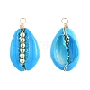 Spray Paint Cowrie Shell Pendants PALLOY-JF00449-3