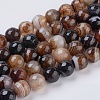 Natural Striped Agate/Banded Agate Beads Strands G-G581-8mm-11-1