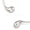 304 Stainless Steel Teardrop Open Cuff Choker Necklaces for Women NJEW-R003-01P-01-3