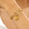 304 Stainless Steel Curb & Paperclip Chain Multi-layered Bracelets FS-WG8A90B-01-2