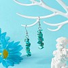 Synthetic Turquoise Chip Beads Dangle Earrings EJEW-JE04649-09-2
