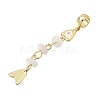 Brass Pave Cubic Zirconia Clear Cubic Zirconia & Natural White Jade & Enamel European Dangle Charms GG-CBA3401-01G-B05-2
