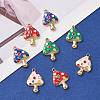 8Pcs 4 Colors Autumn Theme Rack Plating Alloy Enamel Pendants ENAM-YW0003-35-2