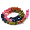 Round Dyed Natural Quartz Beads Strands G-T132-013B-01-1