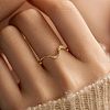 Wave Shaped 925 Sterling Silver Micro Pave Clear Cubic Zirconia Finger Rings FS-WG6021D-07-2