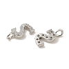 Initial Letter Brass Micro Pave Cubic Zirconia Pendants ZIRC-F008-S-2
